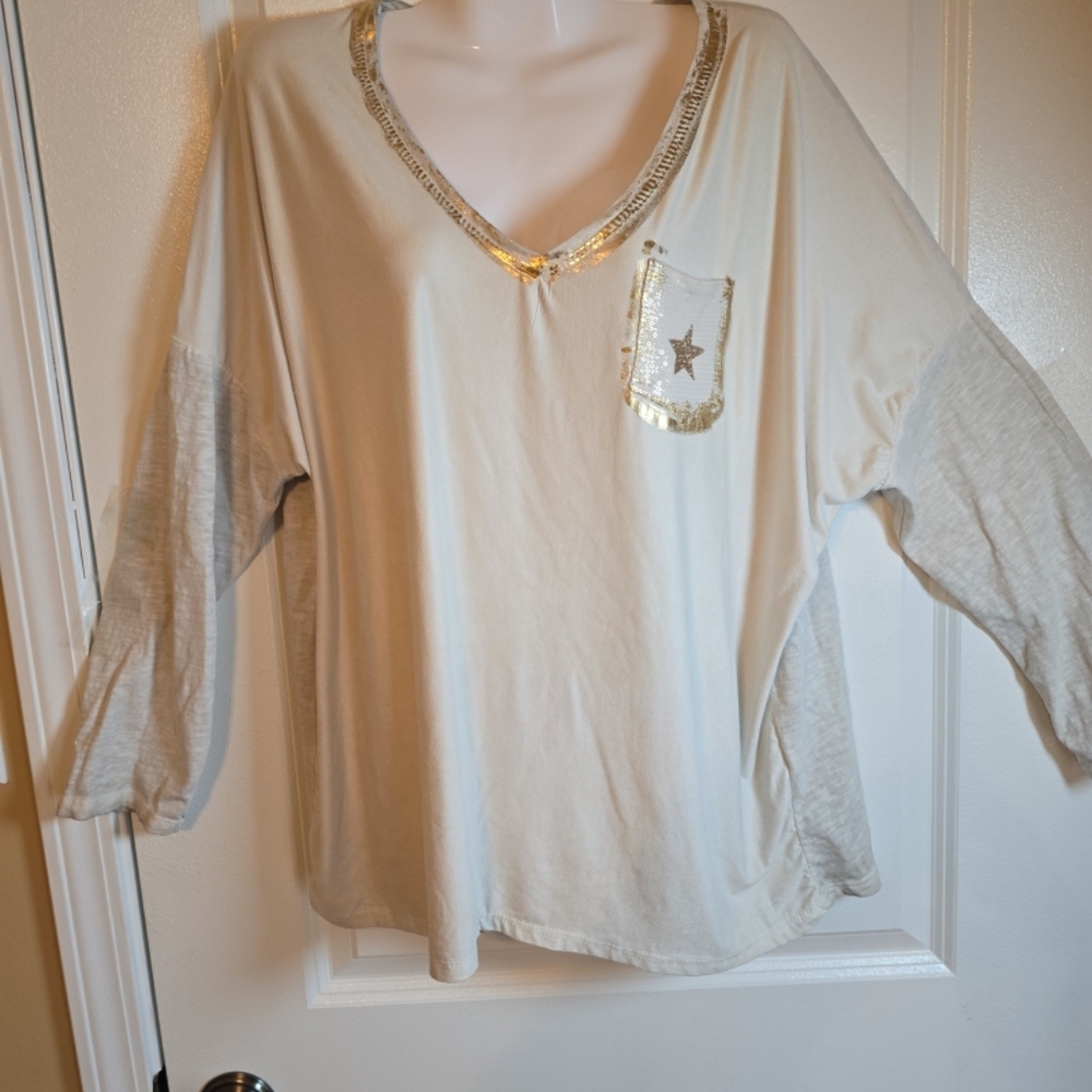 MARISIMA hand painted accents blouse made in Italy